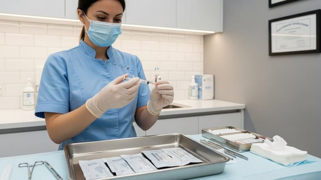 Safe russian lips treatment performed by qualified practitioner