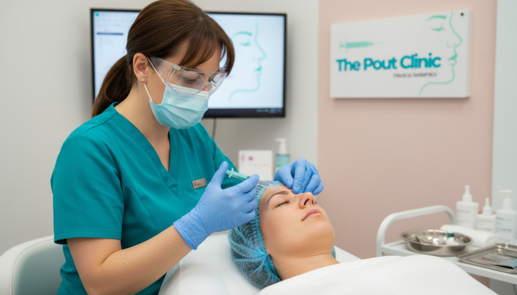 Professional non-surgical rhinoplasty treatment being performed in London clinic for nose reshaping