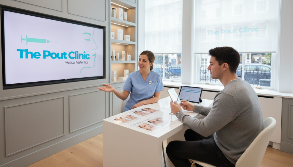 Non surgical rhinoplasty cost London consultation at Pout Clinic UK