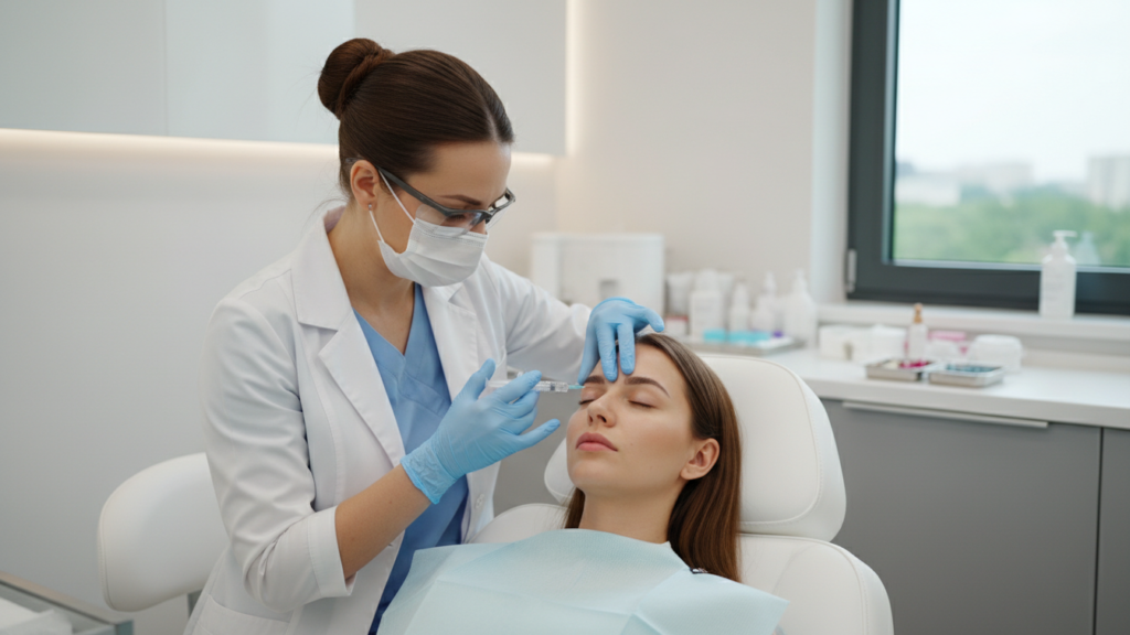 Under-eye dermal filler procedure performed by an experienced practitioner